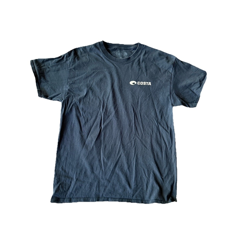 Costa Del Mar T-Shirt Mens Large Navy Blue Short Sleeve Fishing Graphic Tee